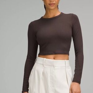 Lululemon Hold Tight Straight-Hem Cropped Long-Sleeve Shirt